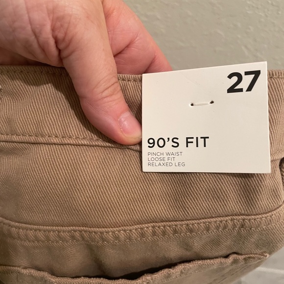 🌹🆕 Tan Distressed Wide-Leg Baggy Y2K 90’s Jeans Size 27 - Picture 3 of 7